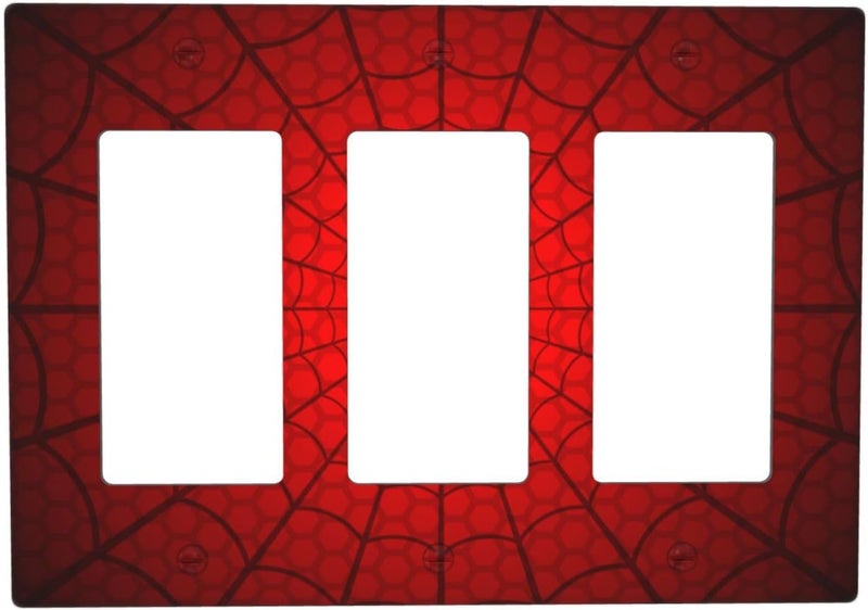 Giinly Spider Web Triple Gang Rocker Decorative Light Switch Cover, 3-Gang Wall Plate Outlet Cover - Image 1